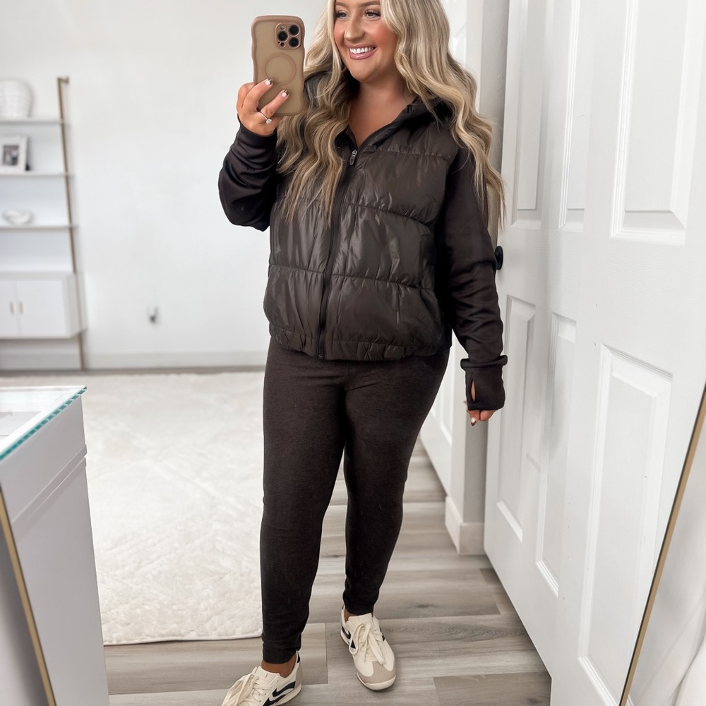 Brown jacket built in vest